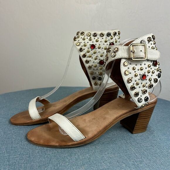 Jeffrey Campbell Seneca Embellished Studded Leather Sandals Size 8 - Picture 2 of 11